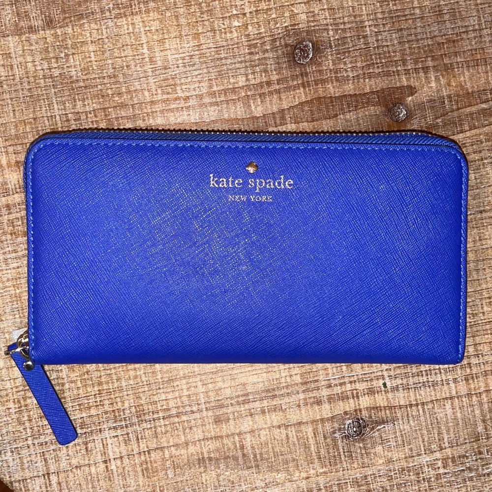 KATE SPADE leather royal blue wallet